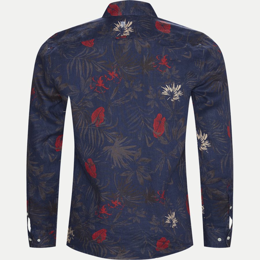 04643 SUMMER PRINT LINEN SHIRT - Summer Print Linen Shirt - Skjorter - Casual fit - NAVY - 2