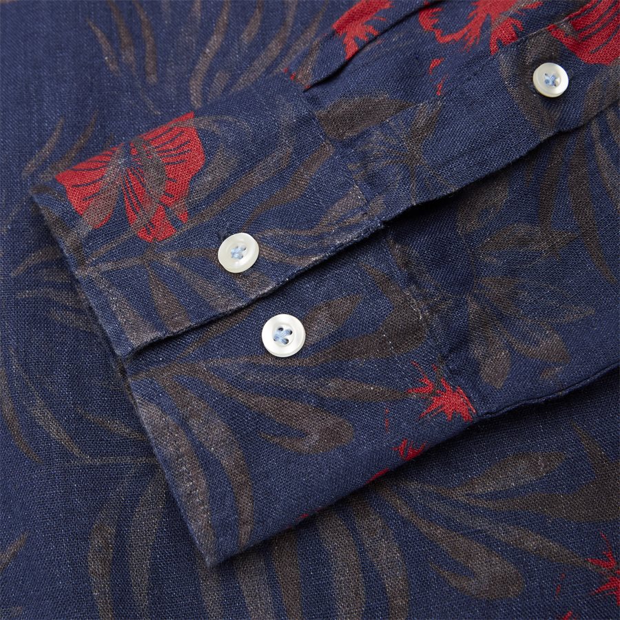 04643 SUMMER PRINT LINEN SHIRT - Summer Print Linen Shirt - Skjorter - Casual fit - NAVY - 3