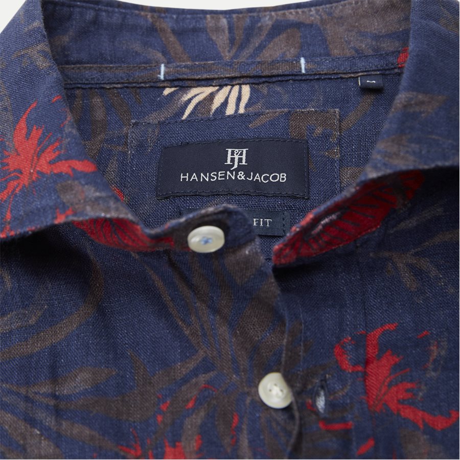 04643 SUMMER PRINT LINEN SHIRT - Summer Print Linen Shirt - Skjorter - Casual fit - NAVY - 6