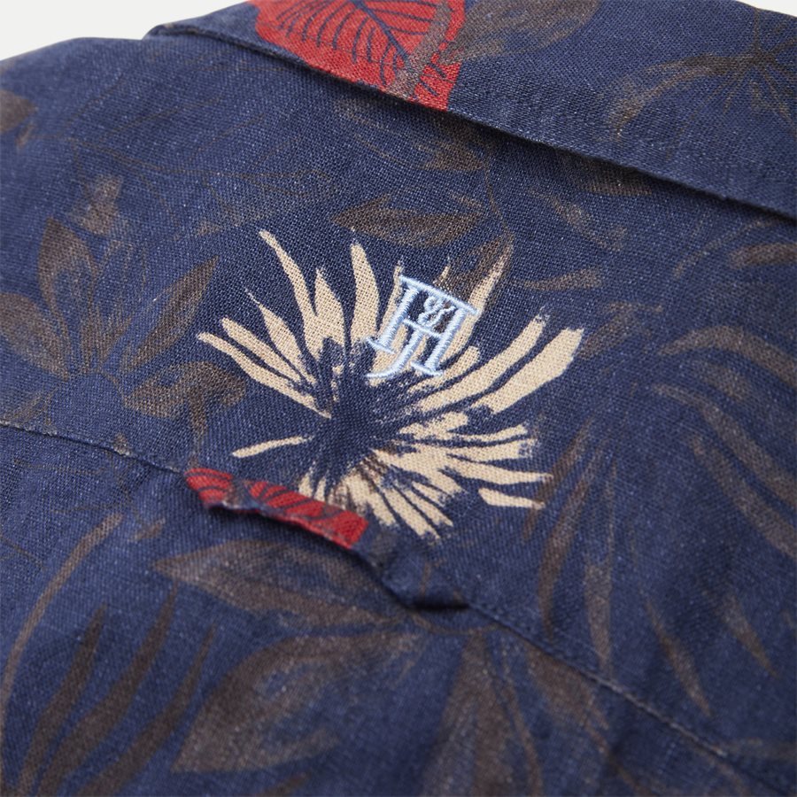 04643 SUMMER PRINT LINEN SHIRT - Summer Print Linen Shirt - Skjorter - Casual fit - NAVY - 7