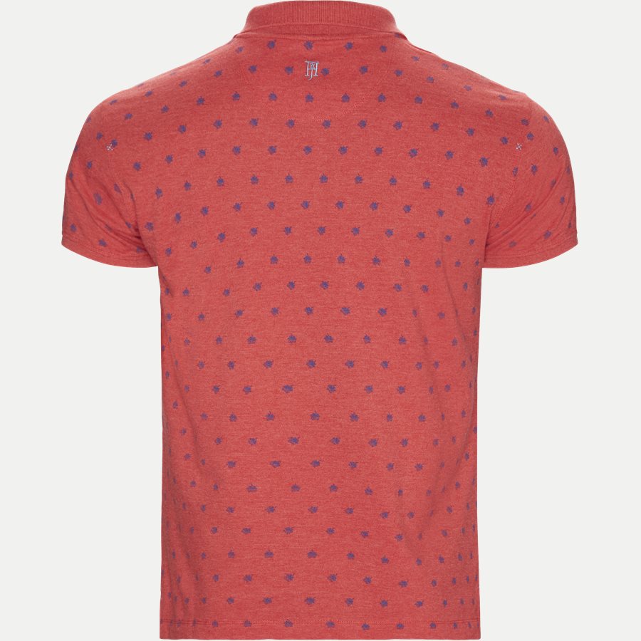 04671 LEAF PRINT POLO - Leaf Print Polo T-shirt - T-shirts - Regular - RØD - 2