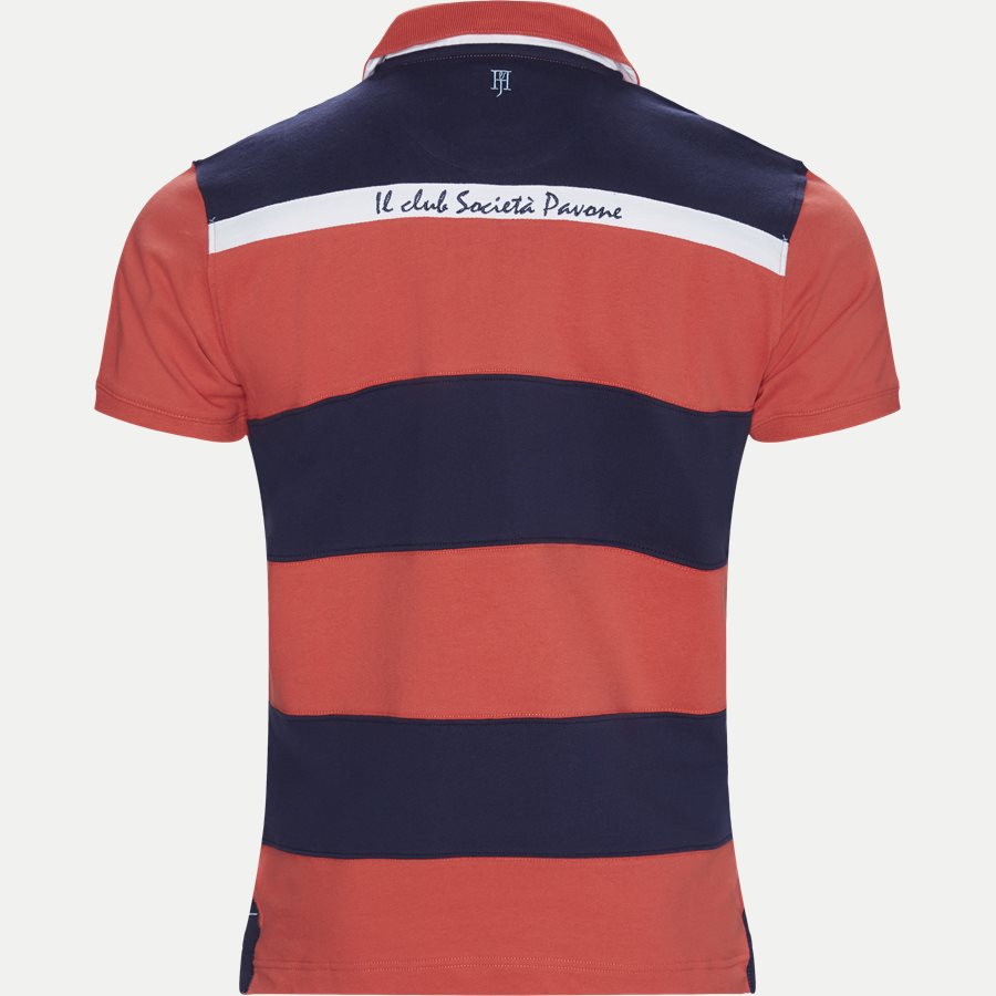 04673 STRIPED BACK POLO - Striped Back Polo T-shirt - T-shirts - Regular - RØD - 2