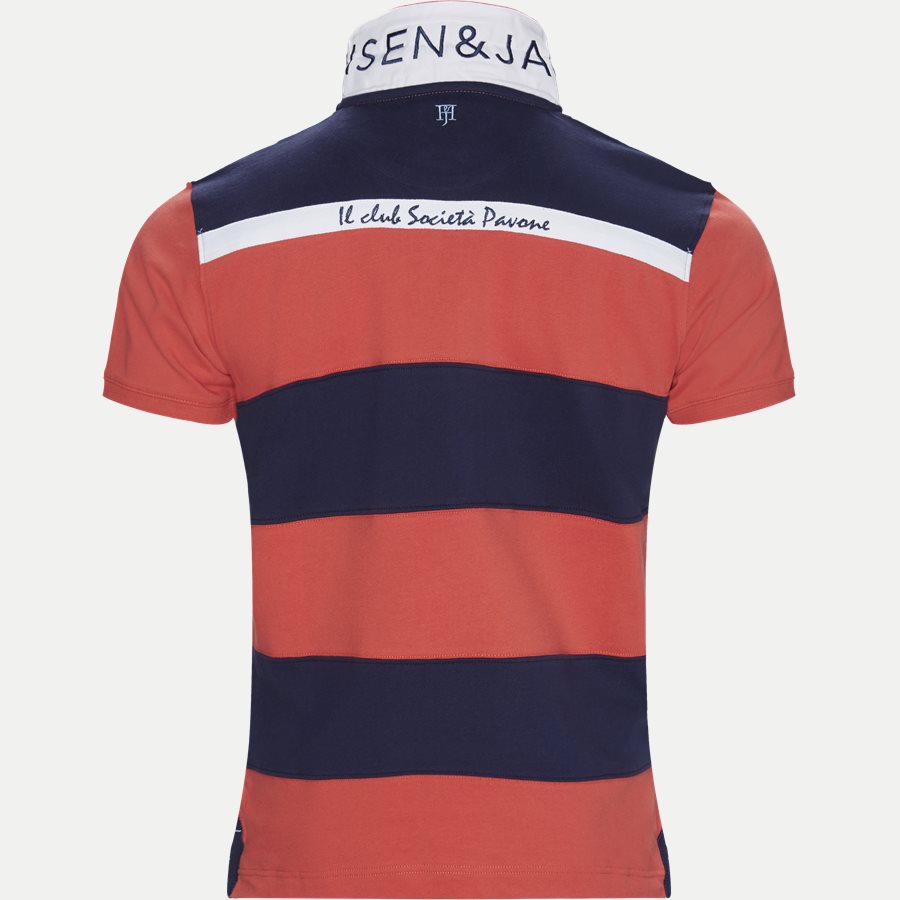 04673 STRIPED BACK POLO - Striped Back Polo T-shirt - T-shirts - Regular - RØD - 3