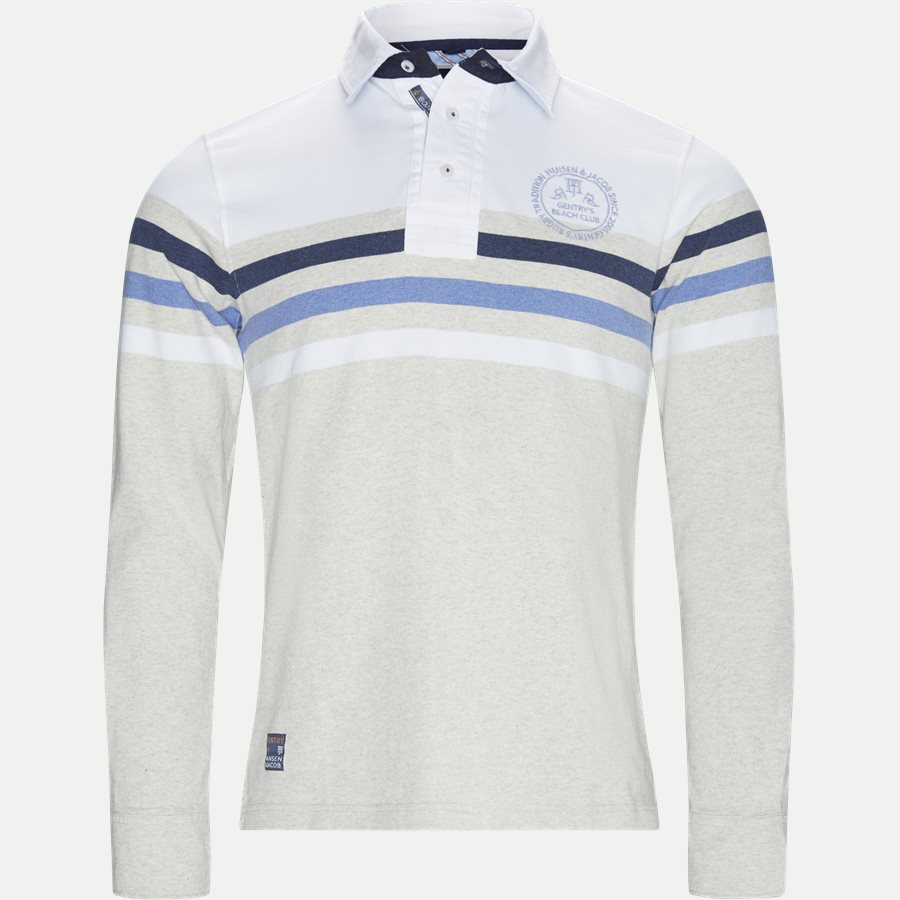04677 CHEST STRIPE RUGGER - Chest Stripe Rugger Langærmet Polo T-shirt - T-shirts - Modern fit - HVID - 1