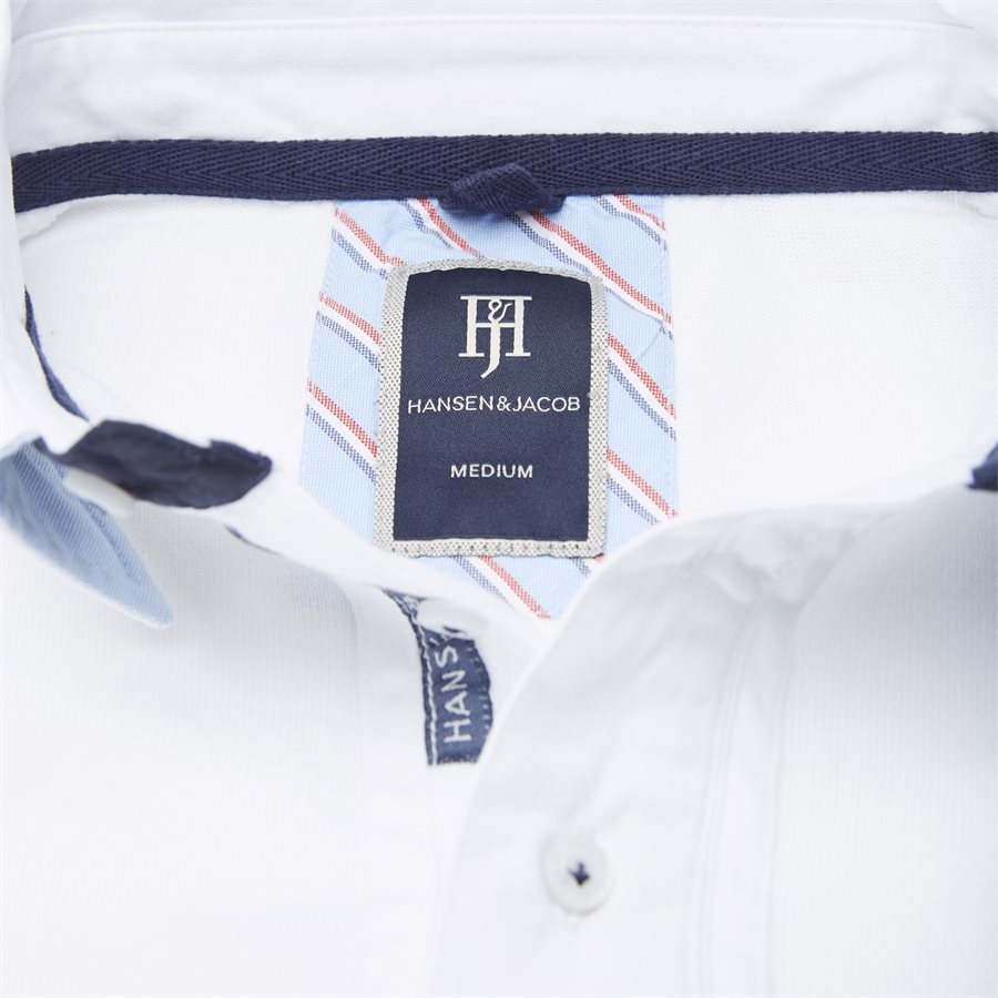 04677 CHEST STRIPE RUGGER - Chest Stripe Rugger Langærmet Polo T-shirt - T-shirts - Modern fit - HVID - 4