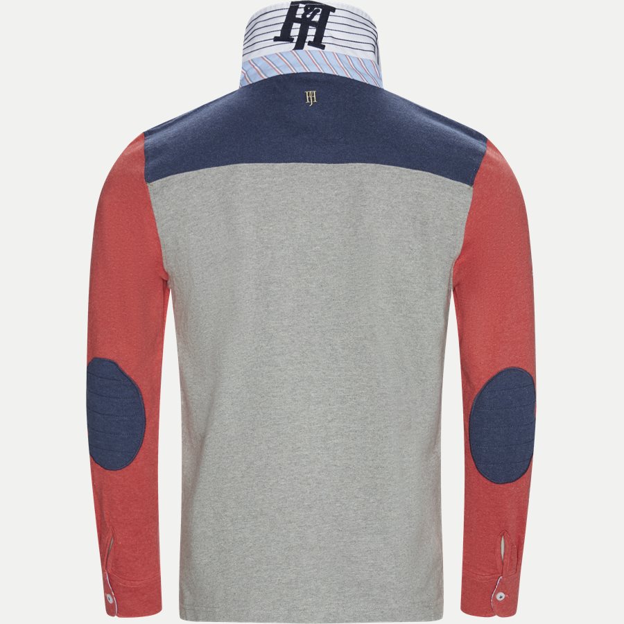 04683 PATCHWORK RUGGER - Patchwork Rugger Langærmet Polo T-shirt - T-shirts - Modern fit - GRÅ - 3