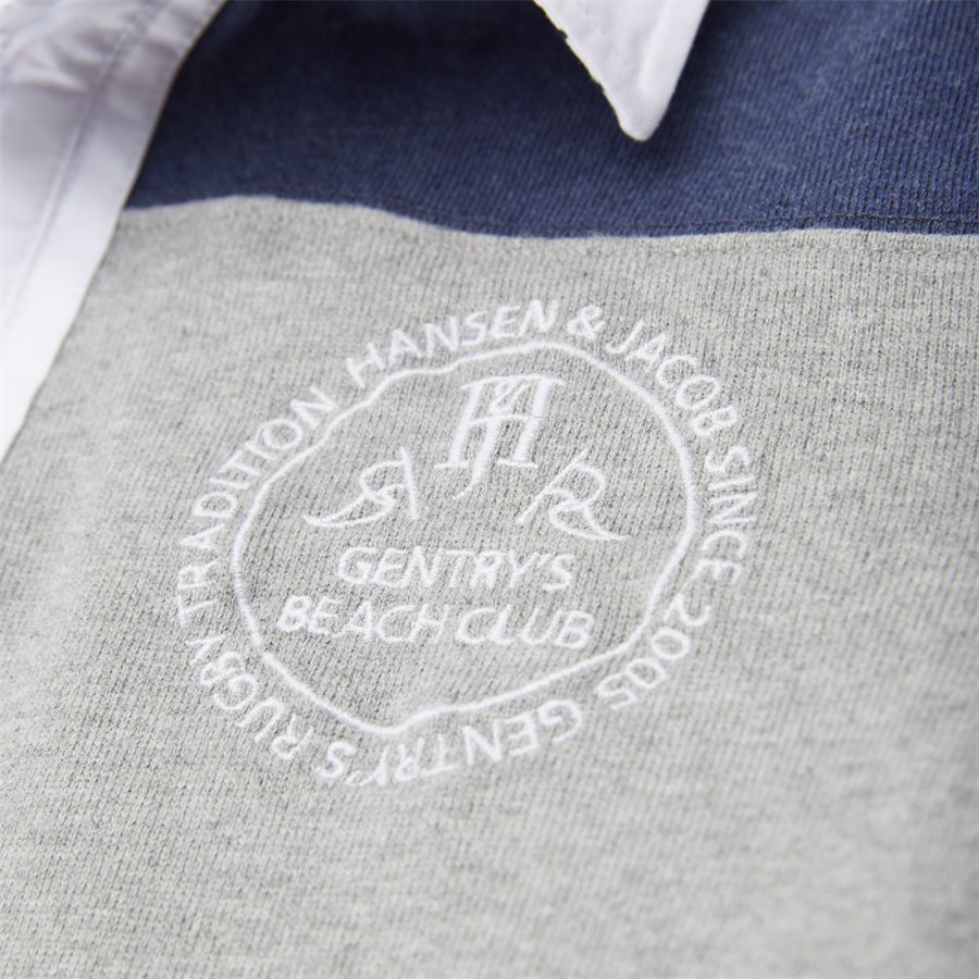 04683 PATCHWORK RUGGER - Patchwork Rugger Langærmet Polo T-shirt - T-shirts - Modern fit - GRÅ - 6