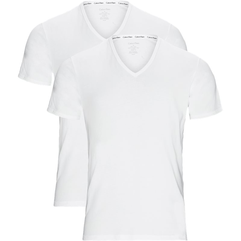 Se Calvin Klein 2-pack V-neck T-shirts Hvid/hvid hos qUINT.dk