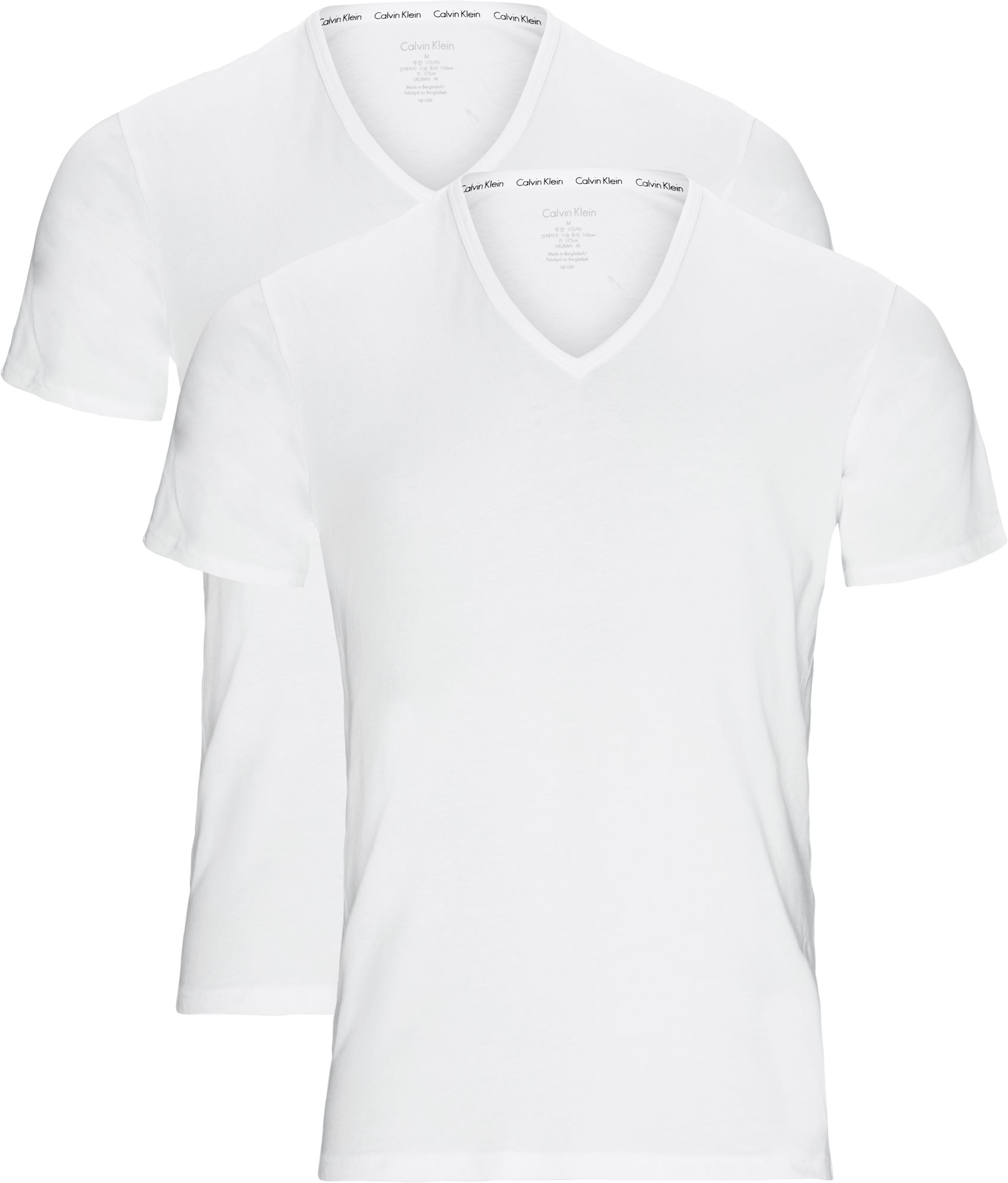Calvin Klein T-shirts 2P SS V NECK 000NB1089A Hvid