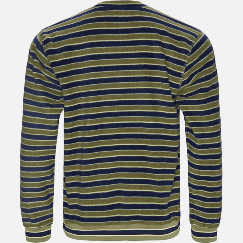 Stüssy Sweatshirts STRIPED POLAR CREW 118331 OLIVEN