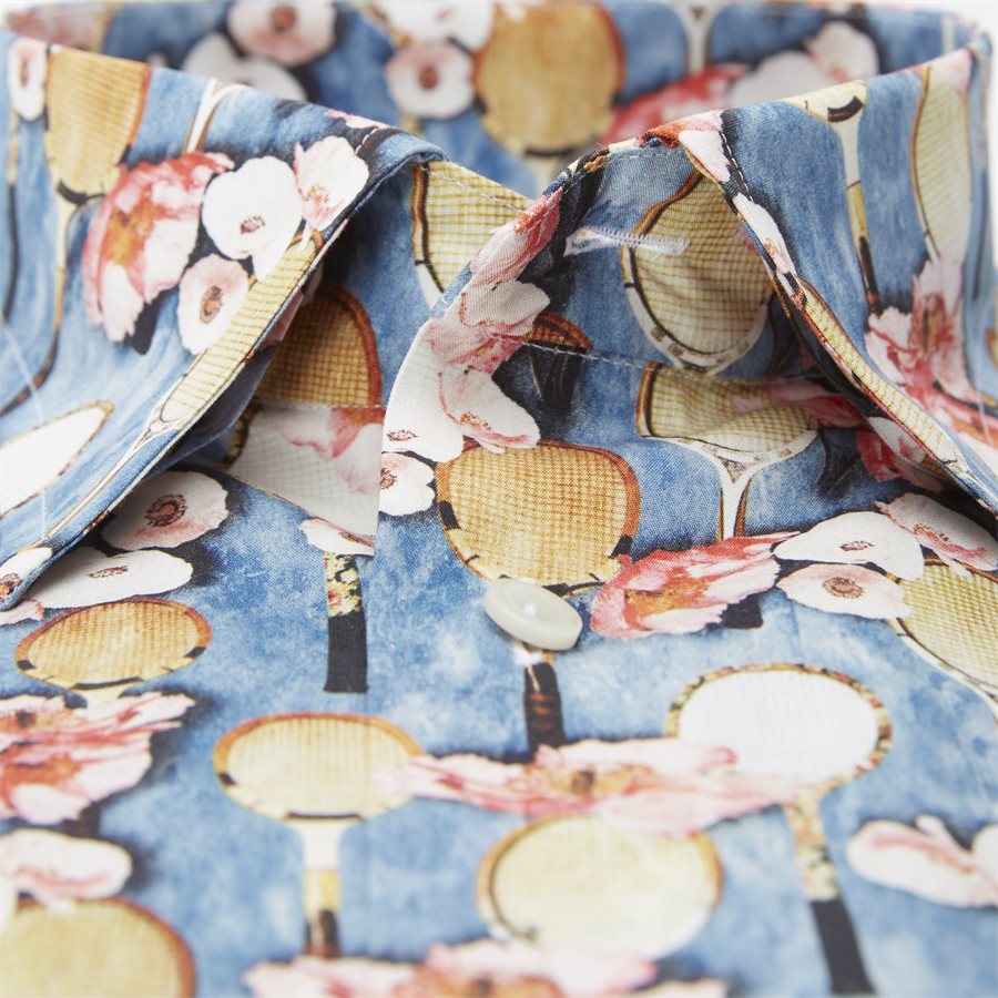 2757 61511/61311 - 2757 Blomstret Poplin Skjorte - Skjorter - BLÅ - 2
