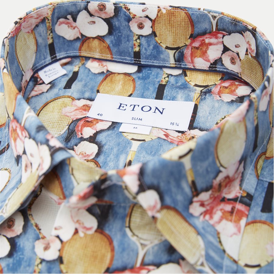 2757 61511/61311 - 2757 Blomstret Poplin Skjorte - Skjorter - BLÅ - 3