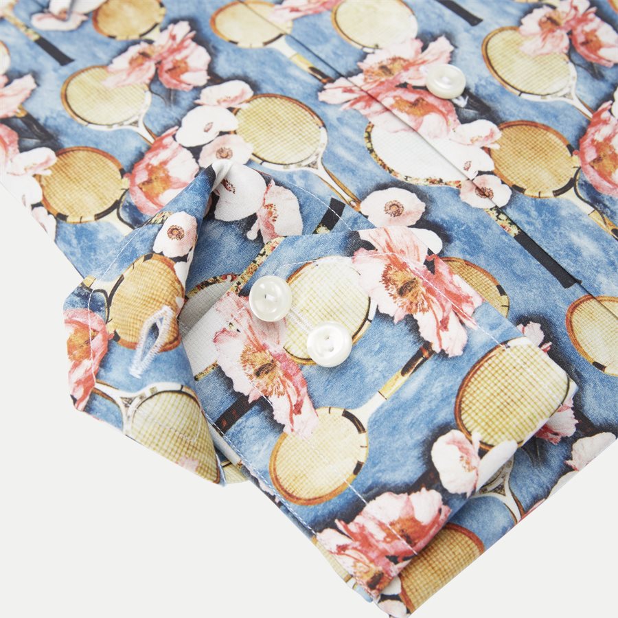2757 61511/61311 - 2757 Blomstret Poplin Skjorte - Skjorter - BLÅ - 4