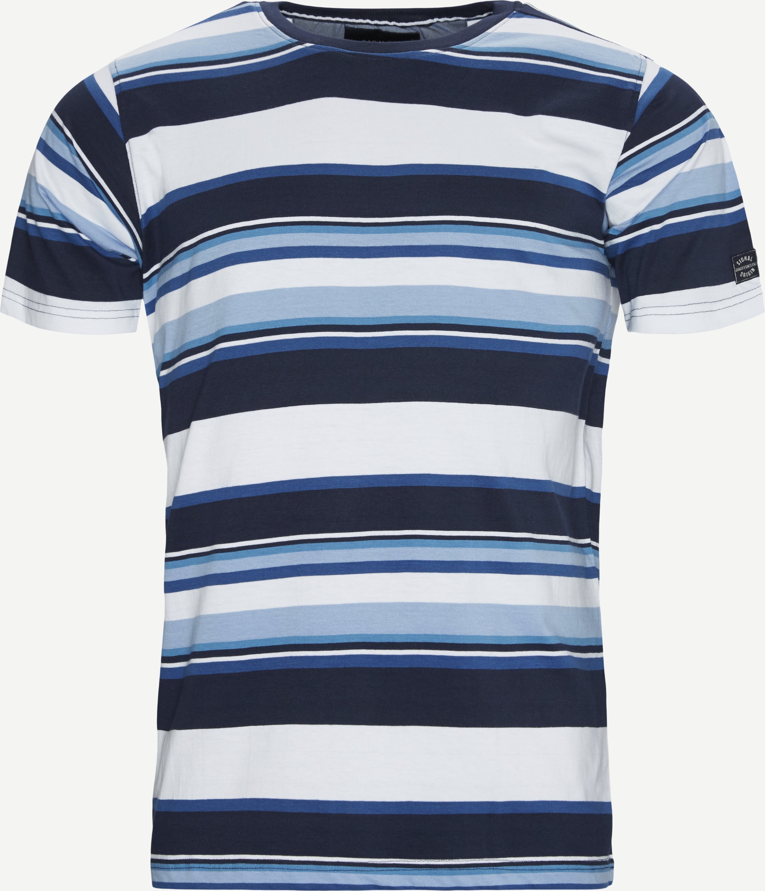 Jay Stripe Crew Neck T-shirt - T-shirts - Regular fit - Blå