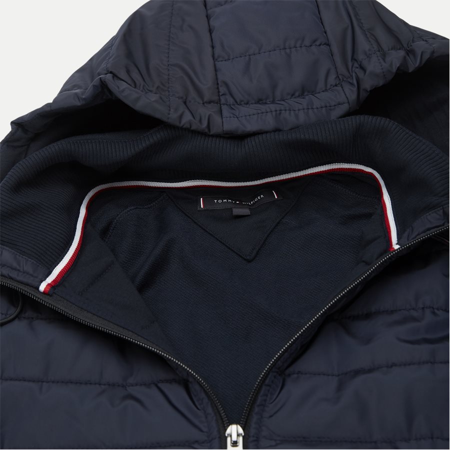 MIXED MEDIA HOODED ZIP THROUGH - Mixed Media Hooded Zip Through Sweatshirt - Sweatshirts - Regular - NAVY - 4