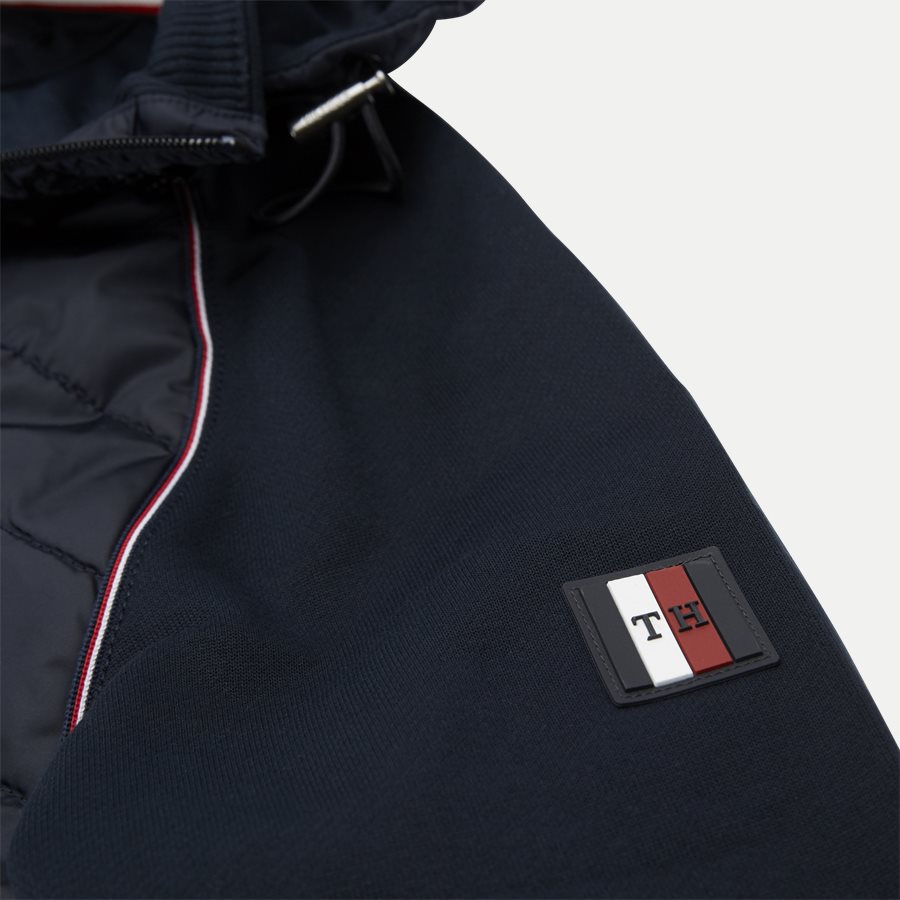 MIXED MEDIA HOODED ZIP THROUGH - Mixed Media Hooded Zip Through Sweatshirt - Sweatshirts - Regular - NAVY - 5
