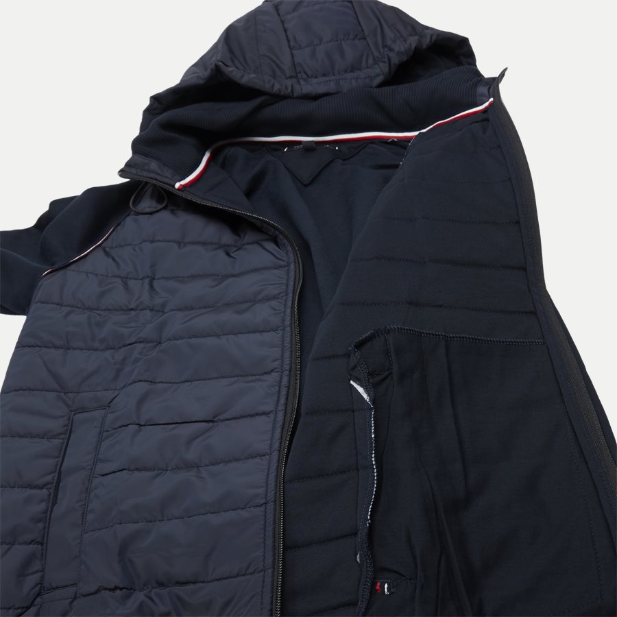 MIXED MEDIA HOODED ZIP THROUGH - Mixed Media Hooded Zip Through Sweatshirt - Sweatshirts - Regular - NAVY - 9