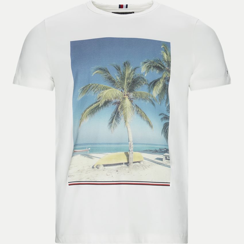 Tommy Hilfiger T-shirts SUMMER PHOTO PALM PRINT TEE HVID