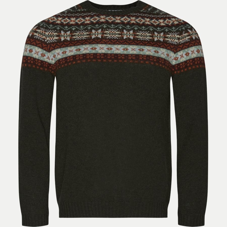 6212 NATHAN FAIRISLE - Nathan Fair Isle Sweater - Strik - Regular - OLIVEN - 1