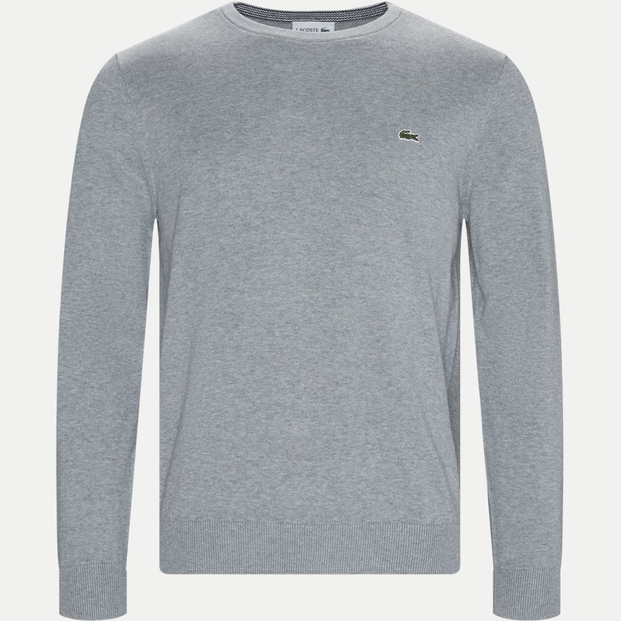 AH7004 - Crewneck Cotton Sweater - Strik - Regular - GRÅ - 1