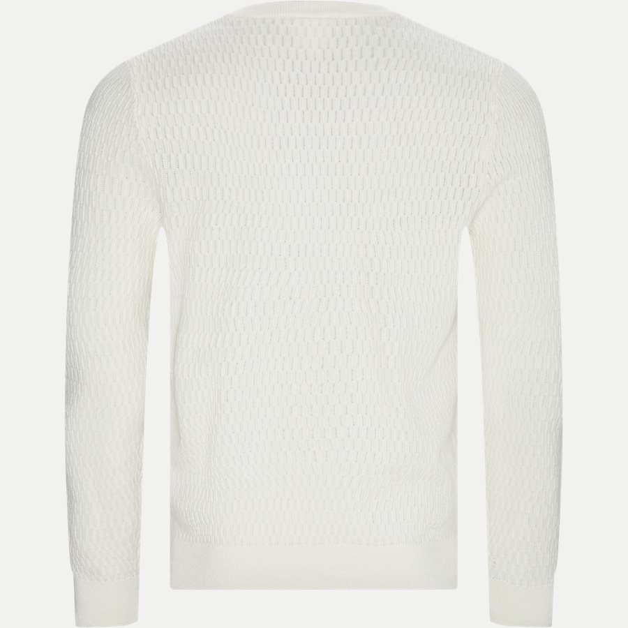 AH8157 - Crew Neck Textured Wool And Cashmere Blend Sweater - Strik - Regular - ECRU - 2