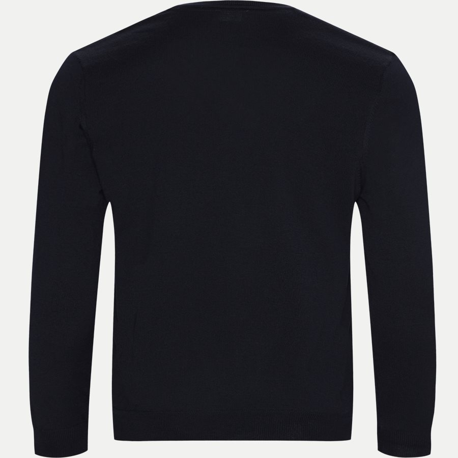 MERINO EMBR DUSTIN - Merino Embr. V-Neck - Strik - Regular - NAVY - 2