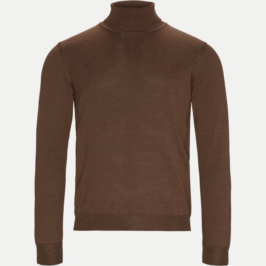 MERINO EMBR ID - Merino Embr. Turtleneck - Strik - Regular - COGNAC - 1