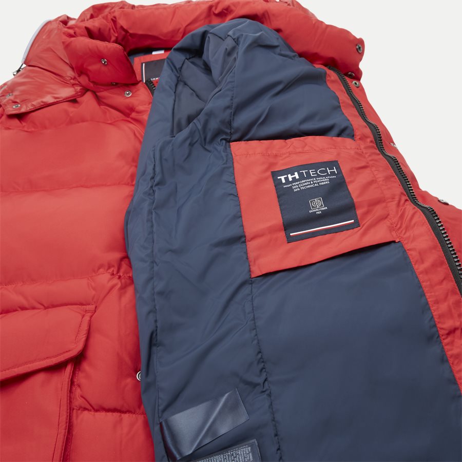 TOMMY HOODED BOMBER - Tommy Hooded Bomber Jacket - Jakker - Regular - RØD - 12