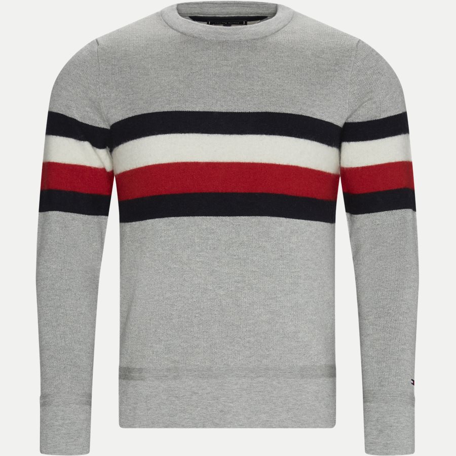 SOFT GLOBAL STRIPE SWEATER - Soft Global Stripe Sweater - Strik - Regular - GRÅ - 1
