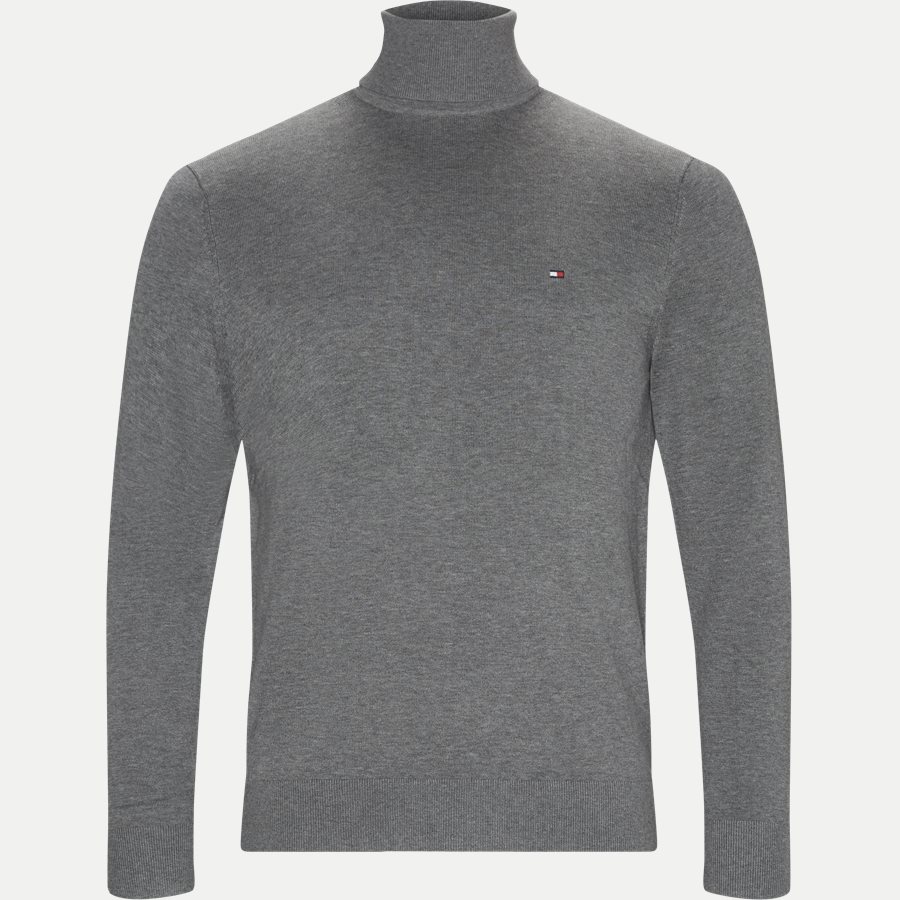 ORGANIC COTTON SILK ROLL NECK - Organic Cotton Silk Roll neck - Strik - Regular - GRÅ - 1