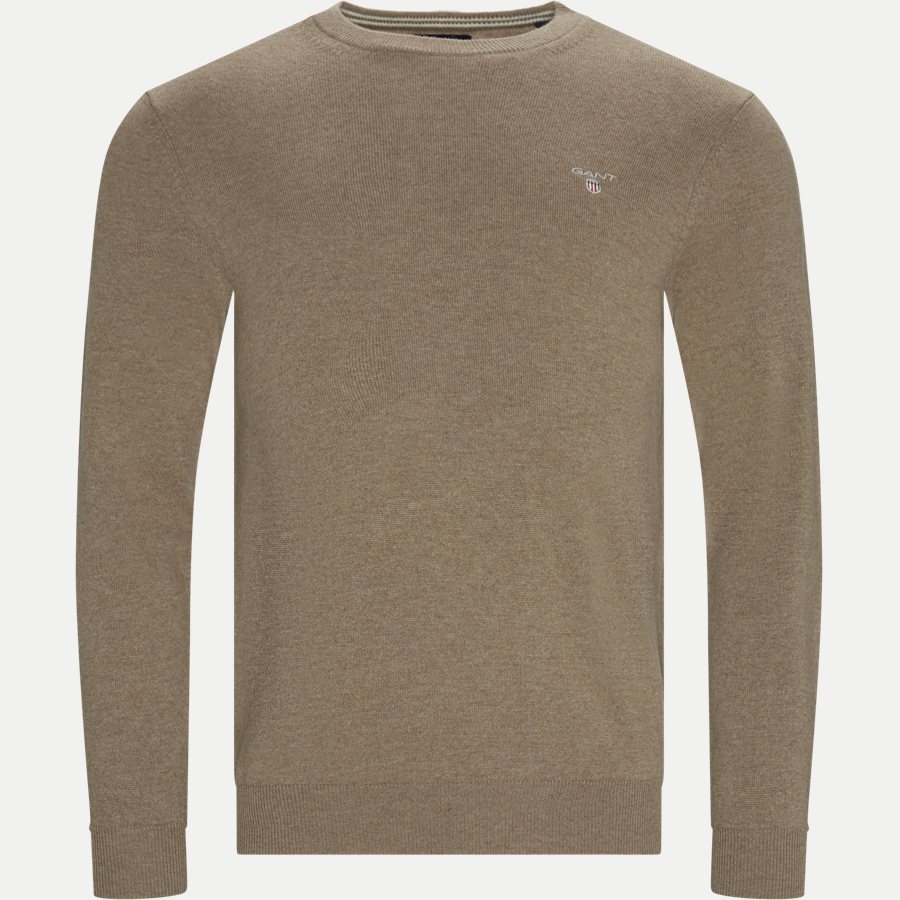 SUPERFINE LAMBSWOOL CREW 86211 - Superfine Lambswool Crew Neck Knit - Strik - Regular - BEIGE - 1