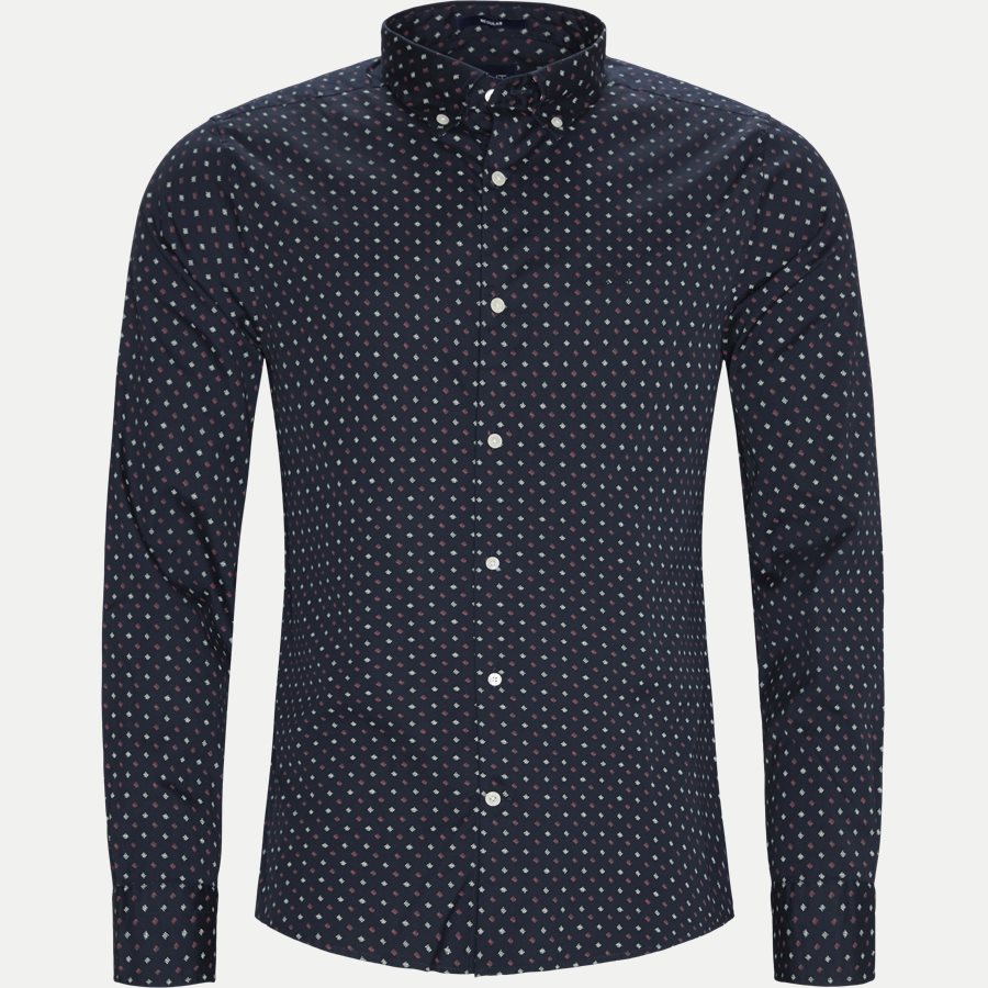 D1 MICRO SCRIBBLE PRINT - D1 Micro Scribble Print Shirt - Skjorter - Regular - NAVY - 1