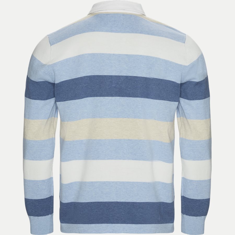 1640 RUGGER KNITTED STRIPED - Langærmet Polo T-shirt - T-shirts - Regular - LYSBLÅ - 2