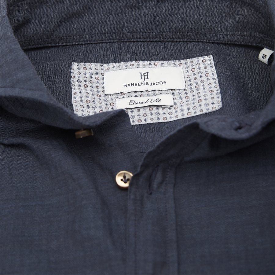 04947 SOLID MELANGE FLANEL - Shirt Solid Melange Flanel - Skjorter - Casual fit - NAVY - 3