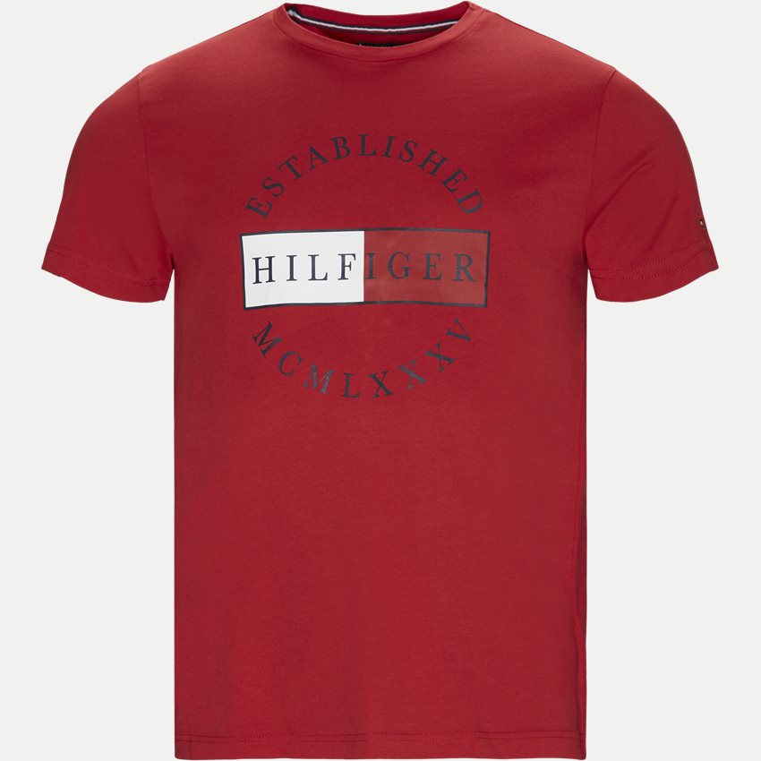 Tommy Hilfiger T-shirts 12532 CORP CIRCULAR TEE RØD