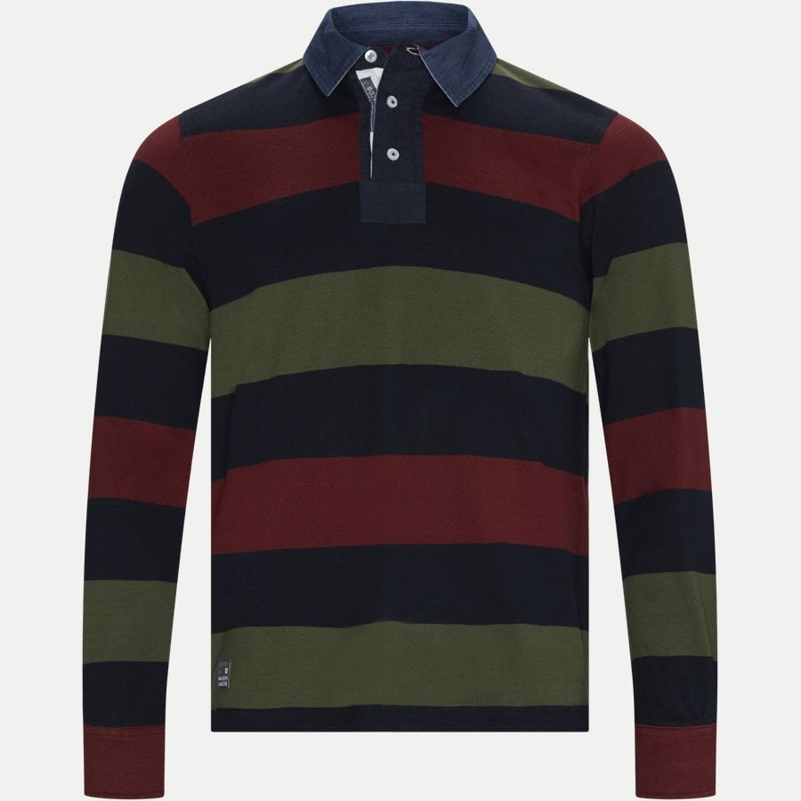 05069 STRIPED RUGGER - Striped Rugger Polo T-shirt - T-shirts - Regular - NAVY - 1