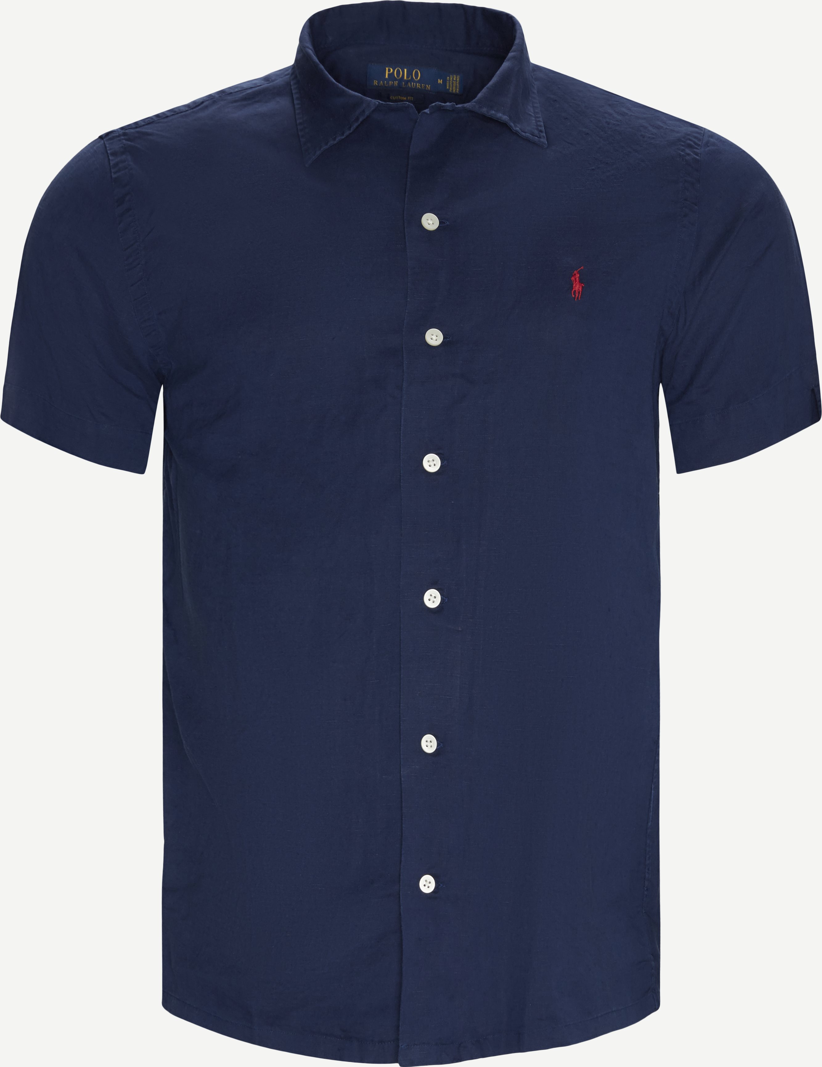 Short Sleeved Custom Fit Shirt - Kortærmede skjorter - Custom fit - Blå