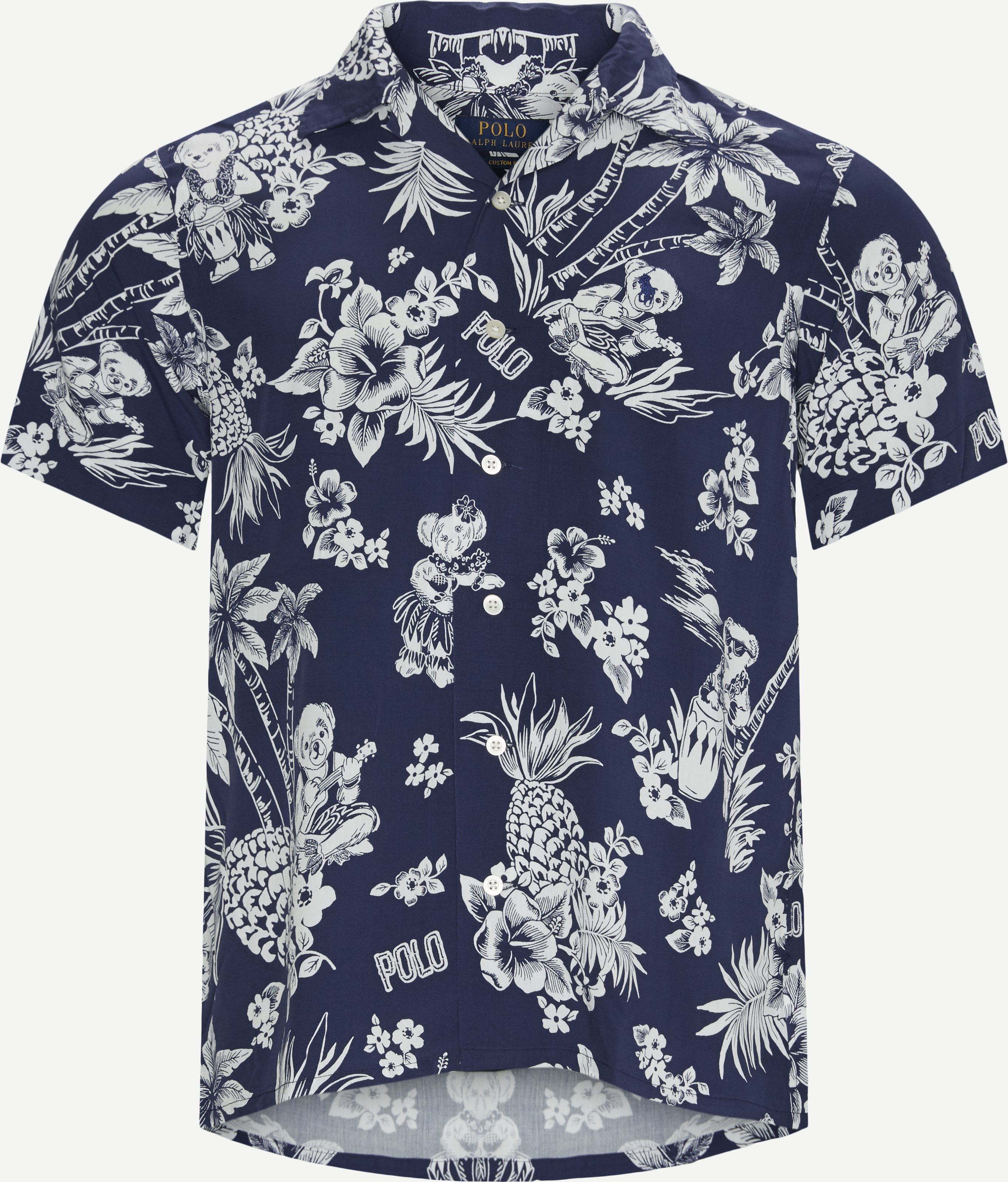 Tropical Bear Shirt - Kortærmede skjorter - Custom fit - Blå