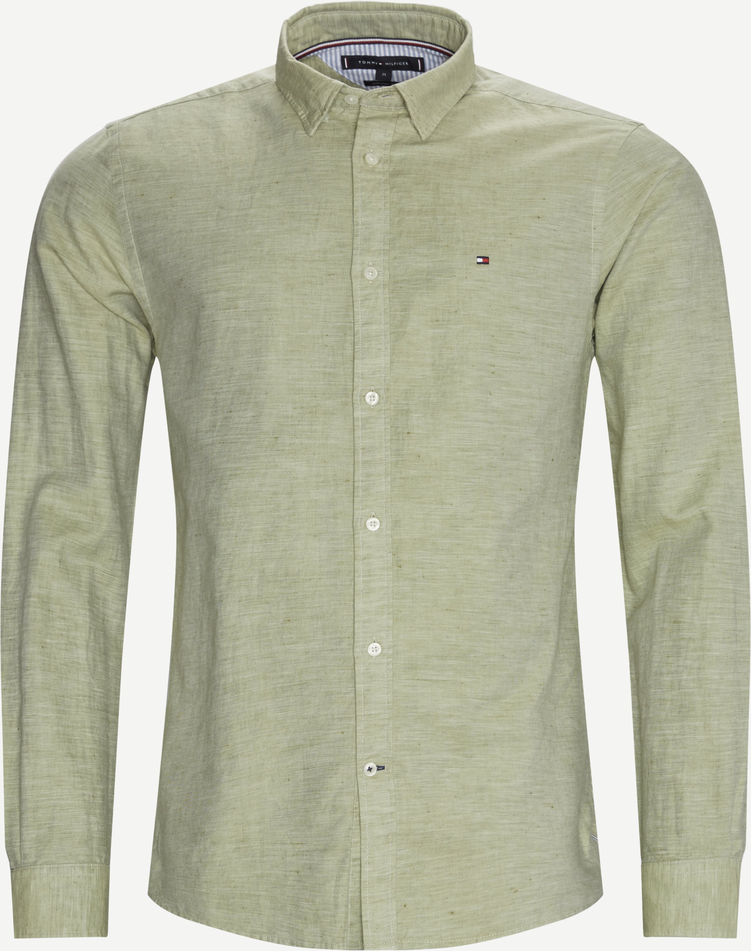 Cotton Linen Twill Shirt - Skjorter - Regular fit - Grøn
