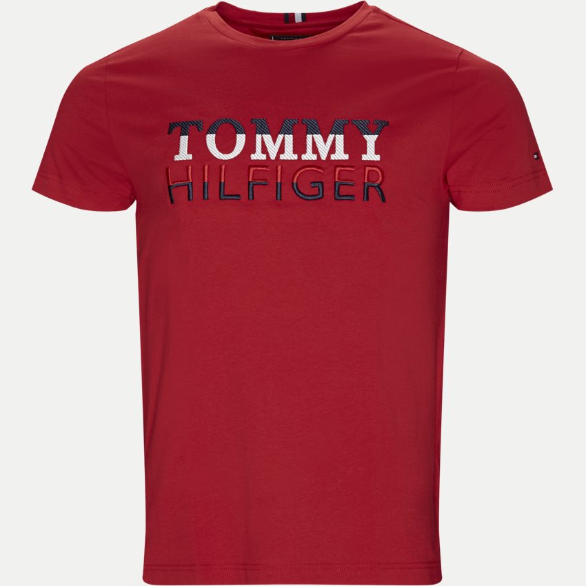 Tommy Hilfiger T-shirts 13336 CORP TEXTURE EMBRO TEE RØD