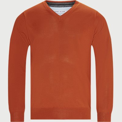 Salina Merino V-neck Knit Sweater Regular fit | Salina Merino V-neck Knit Sweater | Orange