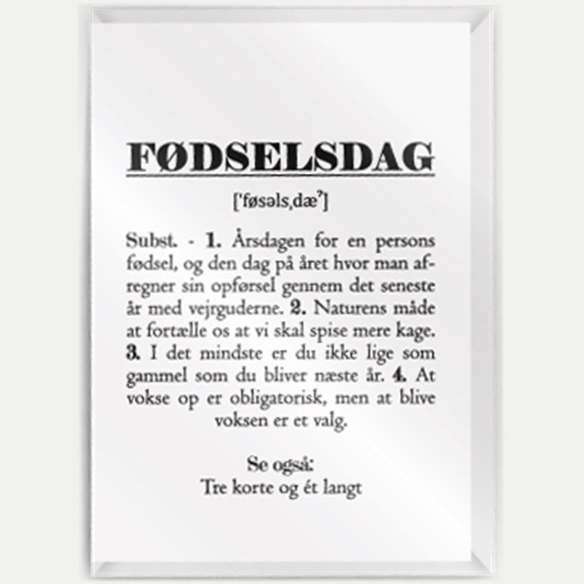 Citatplakat Accessories FØDSELSDAG HVID