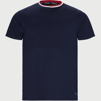 T-Shirt mit Nackenstreifen Regular fit | T-Shirt mit Nackenstreifen | Blau