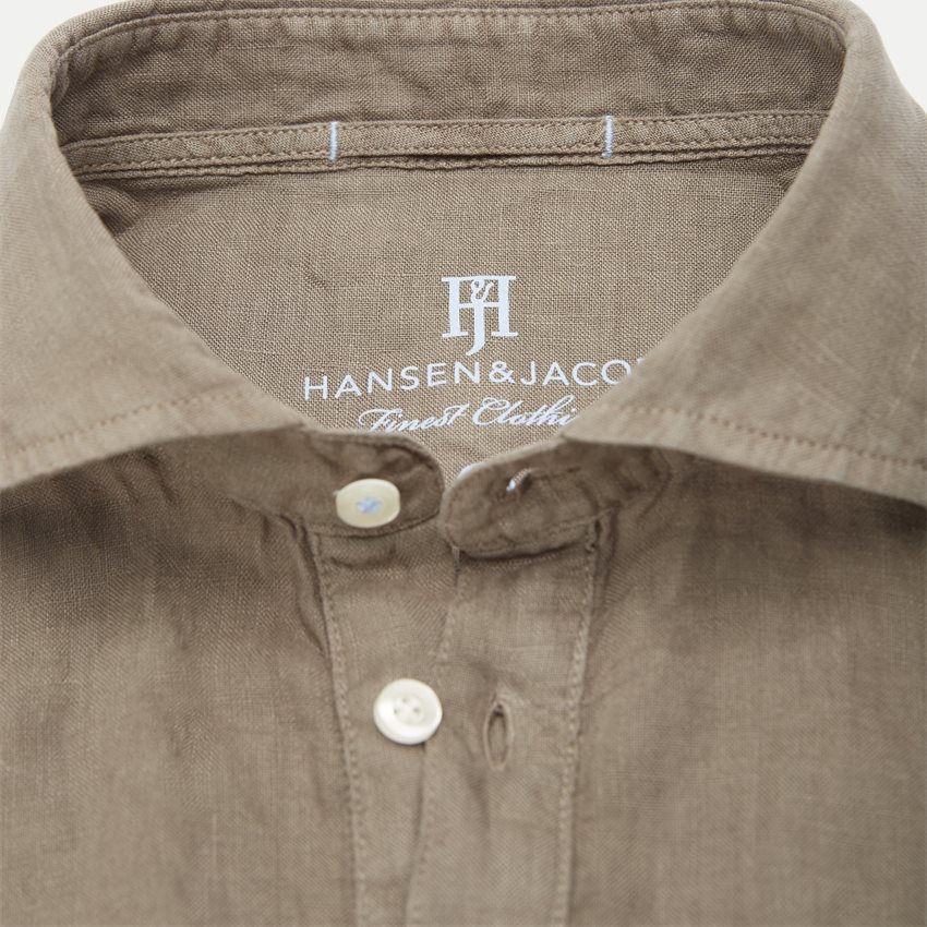 Hansen & Jacob Shirts 06134 SHORT SLEEVE LINEN SHIRT KHAKI