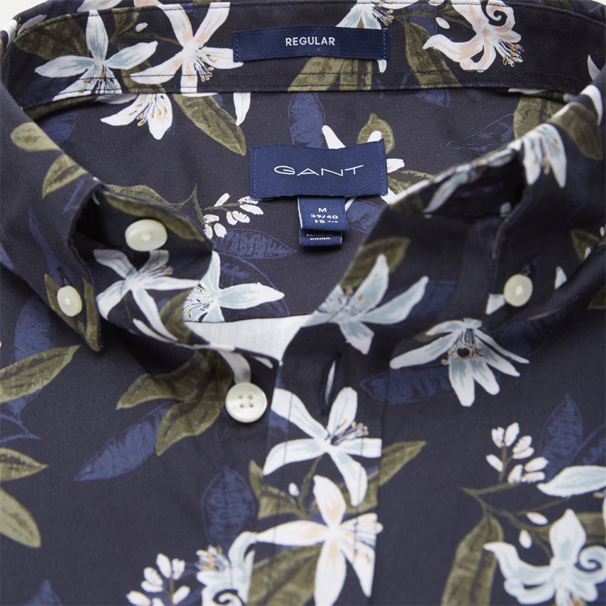 Gant Skjorter LEMON FLOWER PRINT SS 3061801 NAVY