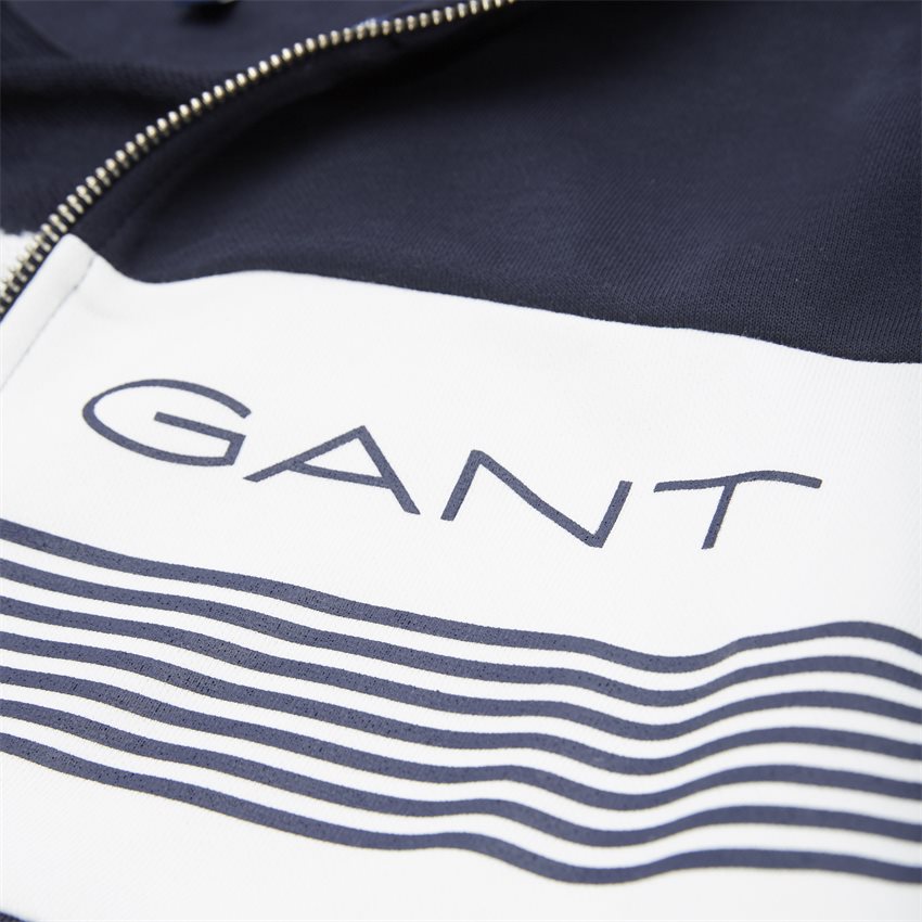 Gant Sweatshirts GANT STRIPE SWEAT ZIP THROUGH 2048002 NAVY