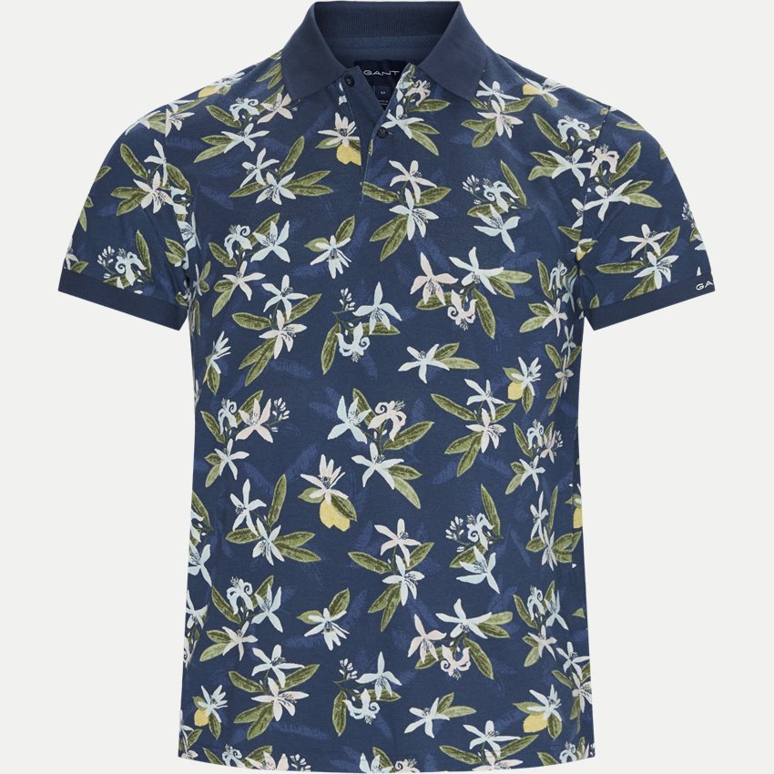 Gant T-shirts LEMON FLOWER PRINT SS PIQUE 2022076 NAVY