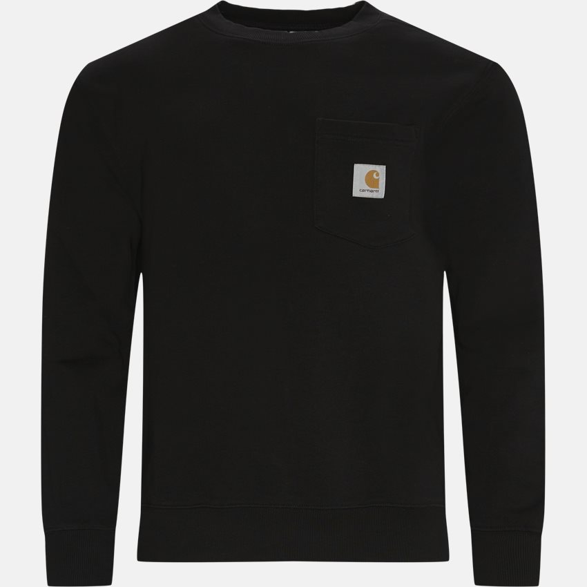 Carhartt WIP Sweatshirts POCKET CREW I027681 BLACK