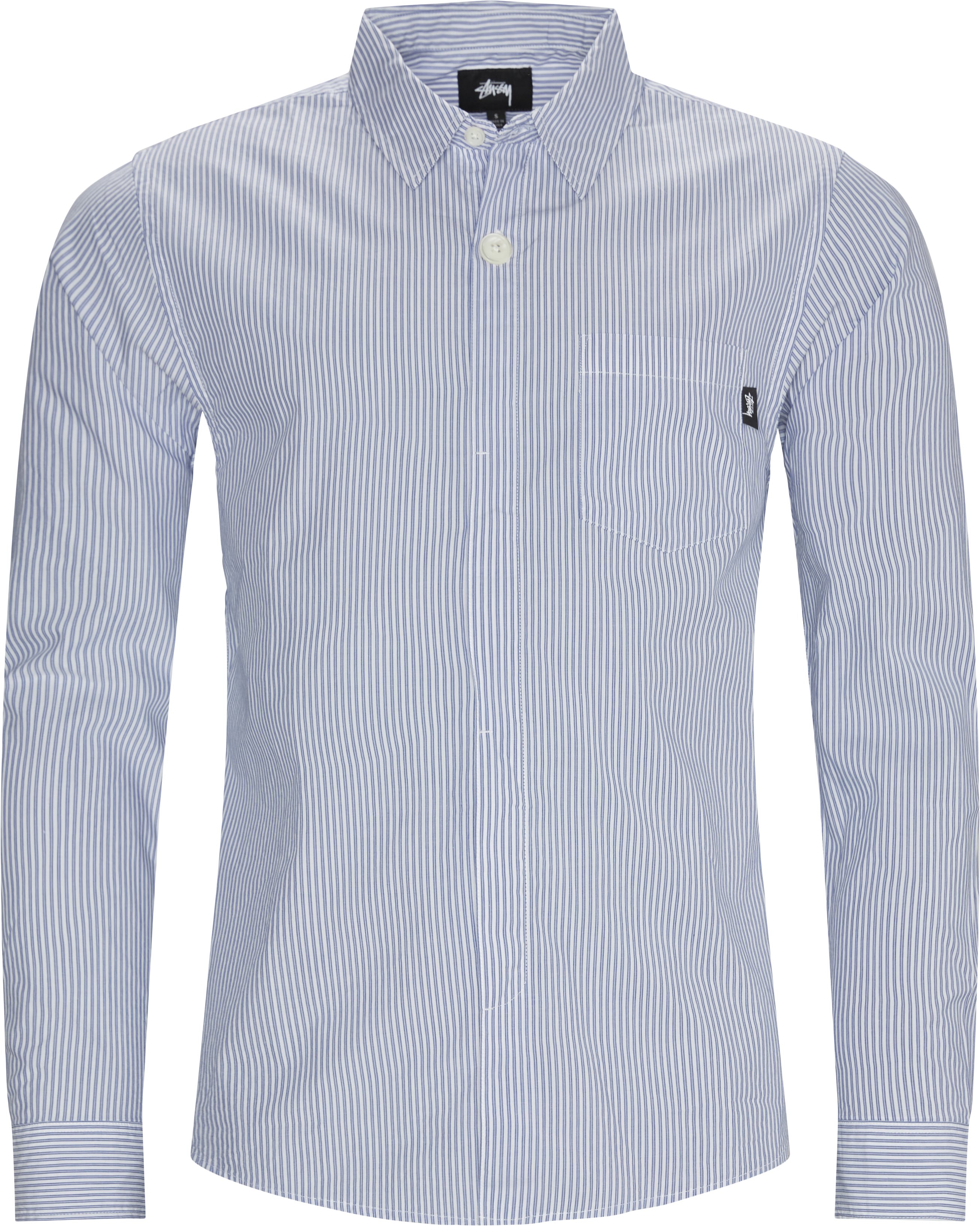 Big Button Stripe Skjorte - Skjorter - Regular fit - Blå