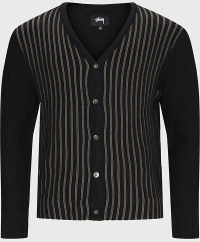 Stripe Cardigan Knit Regular fit | Stripe Cardigan Knit | Black